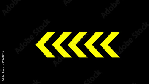 yellow color arrow points to the left. Flashing icon to the left arrow. left neon arrow. See my portfolio for more color or design images. photo