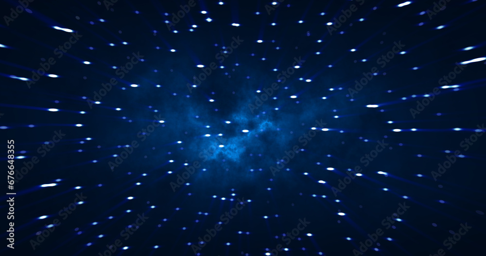 Fototapeta premium Abstract cosmic background of energetic bright glowing magical stars on a dark sky background