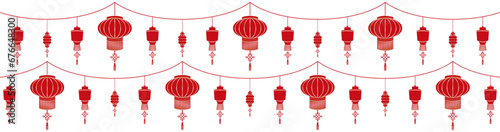 illustration silhouette of chinese lunar lantern of vector