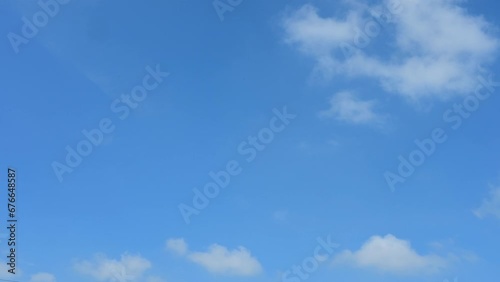 Timelapse of beautiful blue sky and white cloud with 4k resolution. The environment in the natural world.
