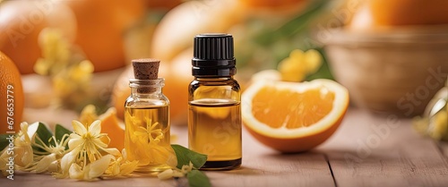 Essential oil blend for children using orange, ylang-ylang, and bergamot photo