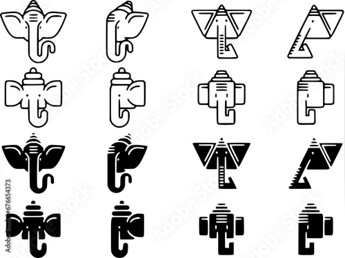 Vector sheet of Lord Ganesh in multiple simple formats