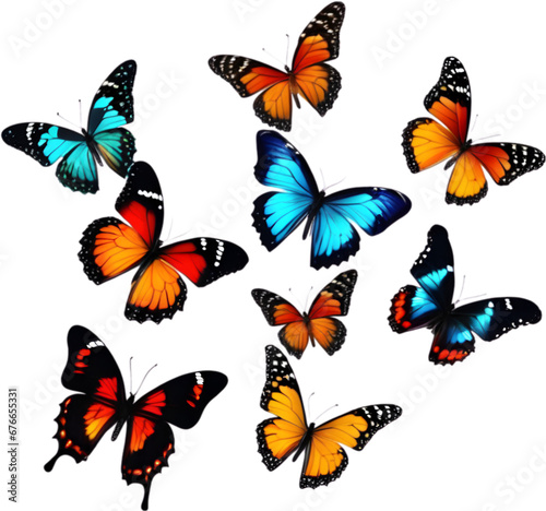 Colorful butterfly clipart for decoration.  © Pram