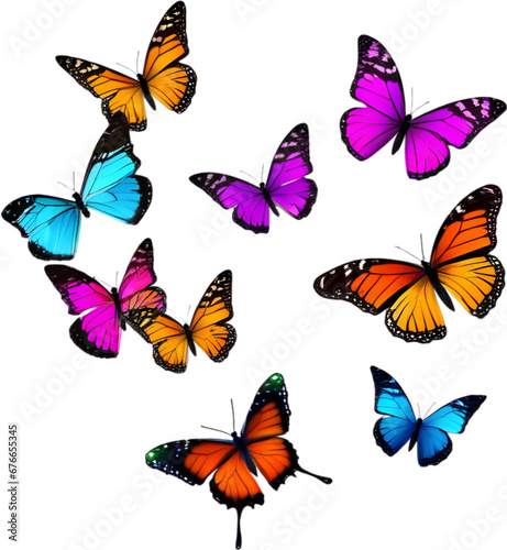 Colorful butterfly clipart for decoration.  © Pram