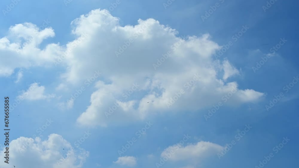 Timelapse of beautiful blue sky and white cloud with 4k resolution. The environment in the natural world. Timelapse of beautiful blue sky and white cloud with 4k resolution. The environment in the natural world.