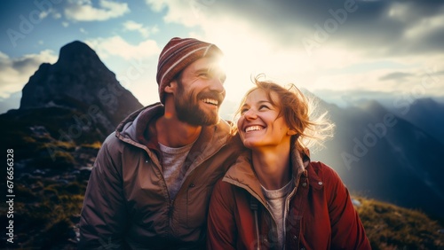 couple smiling in the mountains © Robert