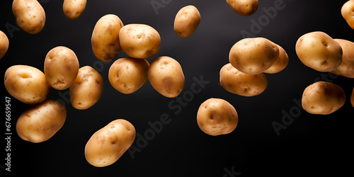 A pile of fresh potatoes  generative AI