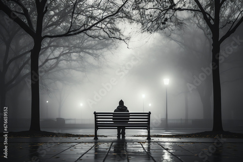 loneliness man, AI generated photo