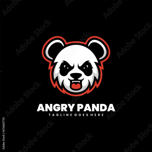 Vector angry panda mascot design e sport logo