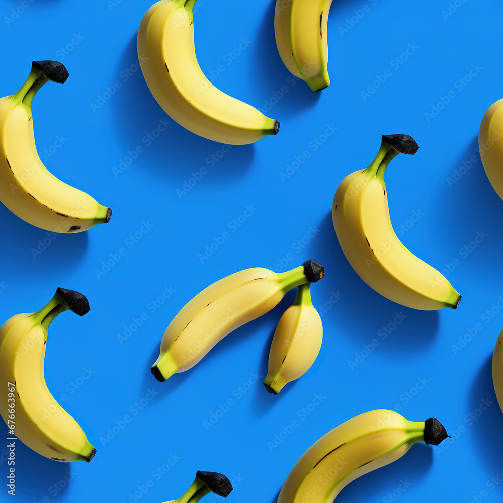 Banana repeat pattern fresh yellow fruit