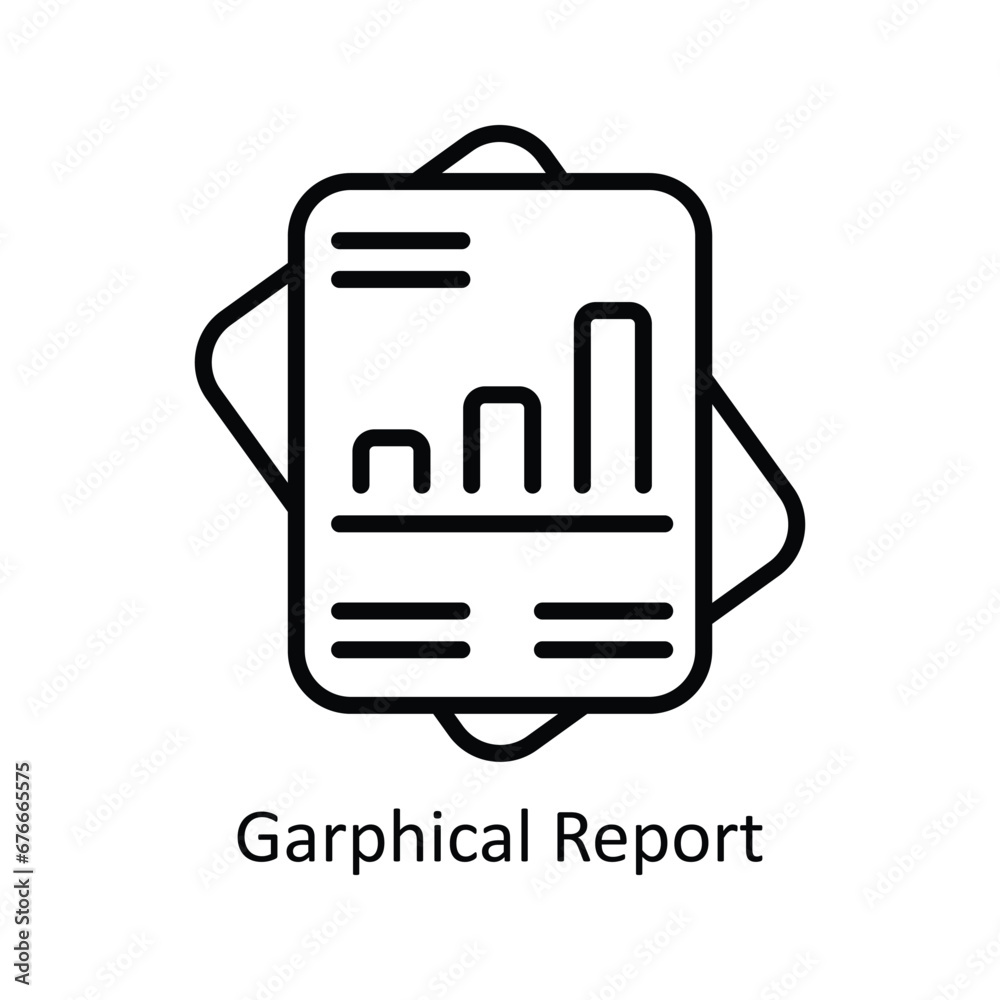 Graphical Report vector outline Icon Design illustration. Business And Management Symbol on White background EPS 10 File Graphical Report vector outline Icon Design illustration. Business And Management Symbol on White background EPS 10 File