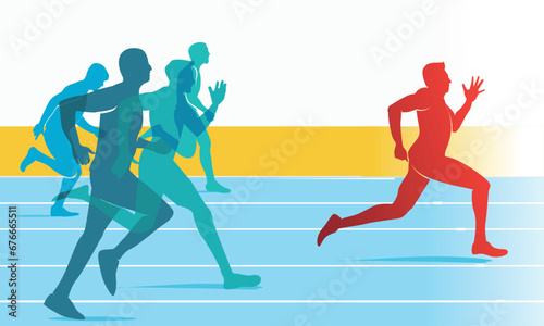 Great elegant vector editable track and field sprint runner poster background design for your marathon championship event