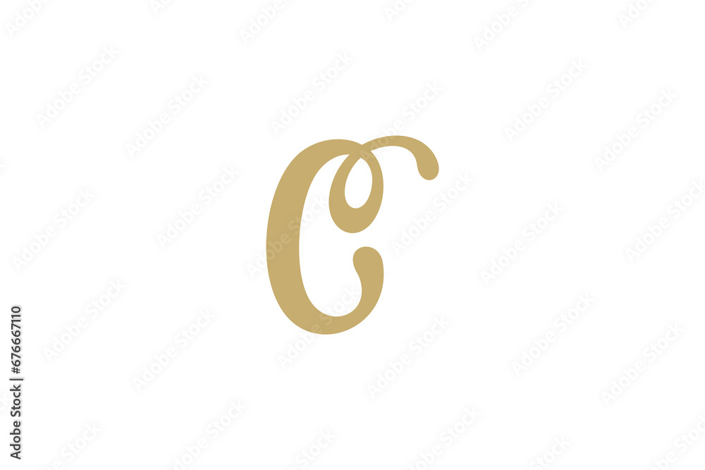 Initial C gold handwritten monogram logo vector Initial C gold handwritten monogram logo vector