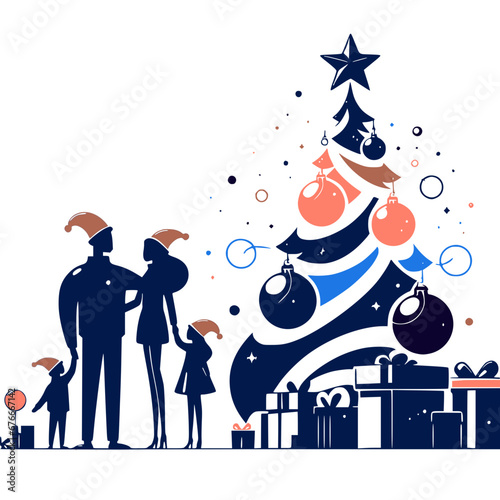 Christmas Memories: Family Holiday Celebration Design, colorful Christmas tree photo