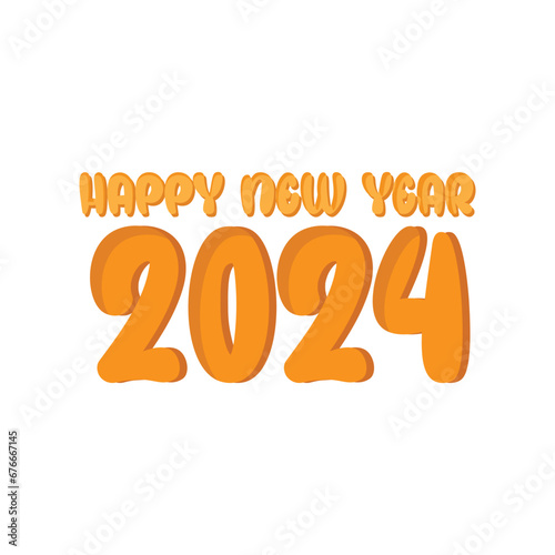 happy new year 2024 icon vector