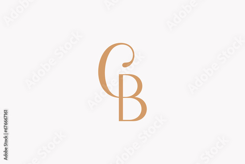 Letter M blue linear logo vector in rectangle frame