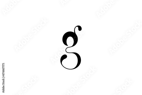 Letter G black simple logo vector in simple design