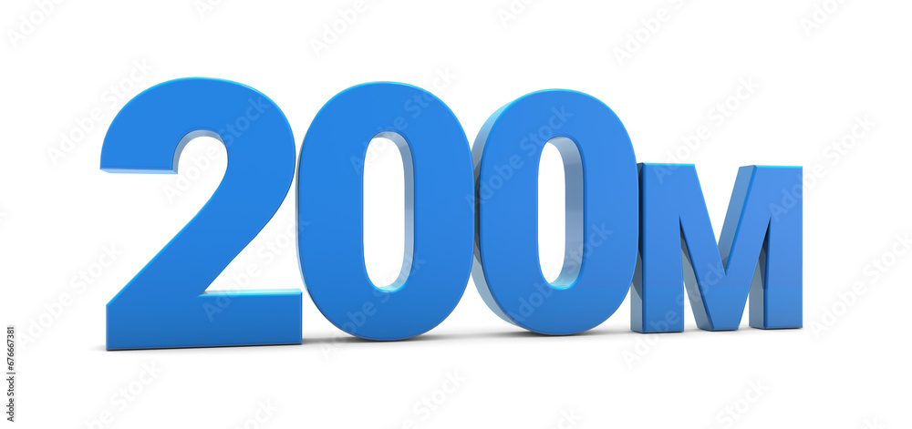 200M sign isolated on transparent background. Thank you for 200M followers 3D. 3D rendering 200M sign isolated on transparent background. Thank you for 200M followers 3D. 3D rendering