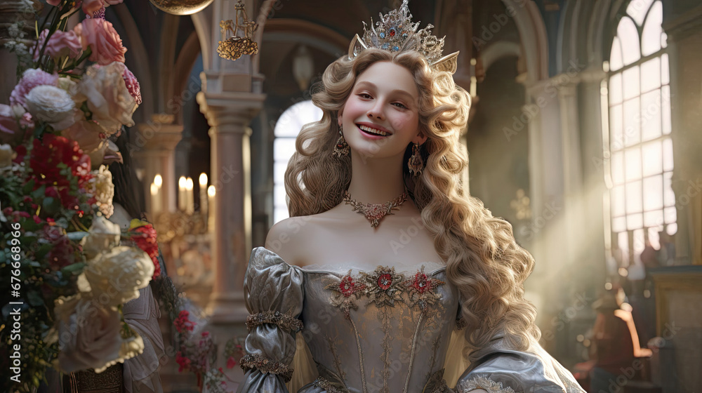 Fototapeta premium Elegant Woman Wearing a Beautiful Tiara