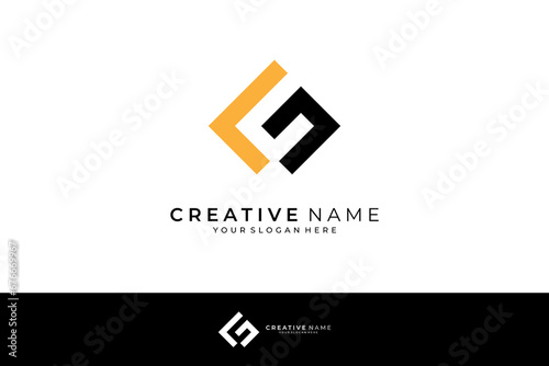 Letter G, L, GL logo monogram minimalist design