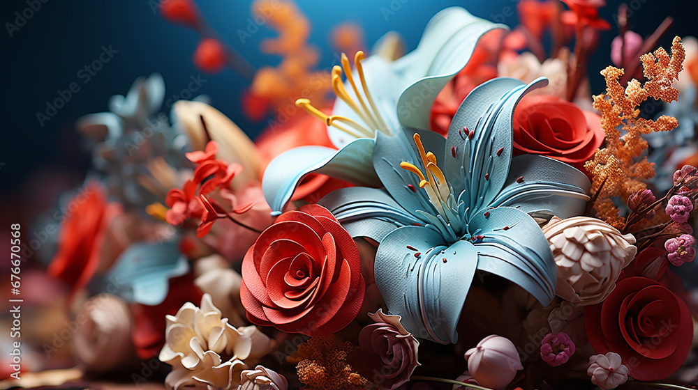 Naklejka premium tropical coral reef HD 8K wallpaper Stock Photographic Image 