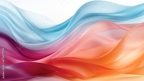 Colorful Abstract Silk Fabric Waves