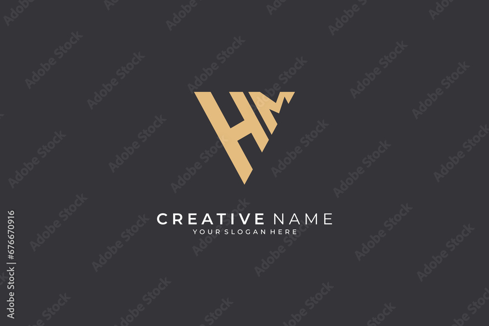 Simple HM Monogram logo design for business template Simple HM Monogram logo design for business template