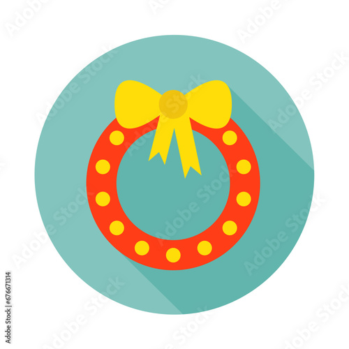 Bow Long Shadows Icon Vector Illustration Isolated on Transparent Background. Use for Xmas  Decoration  Greeting Card Etc.
