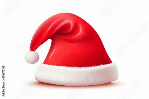 Cartoon Illustration of Santa Claus Christmas Hat Generative Ai