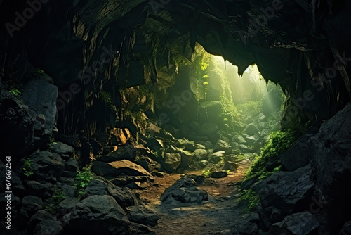 Beautiful cave for wallpaper, background and zoom meeting background