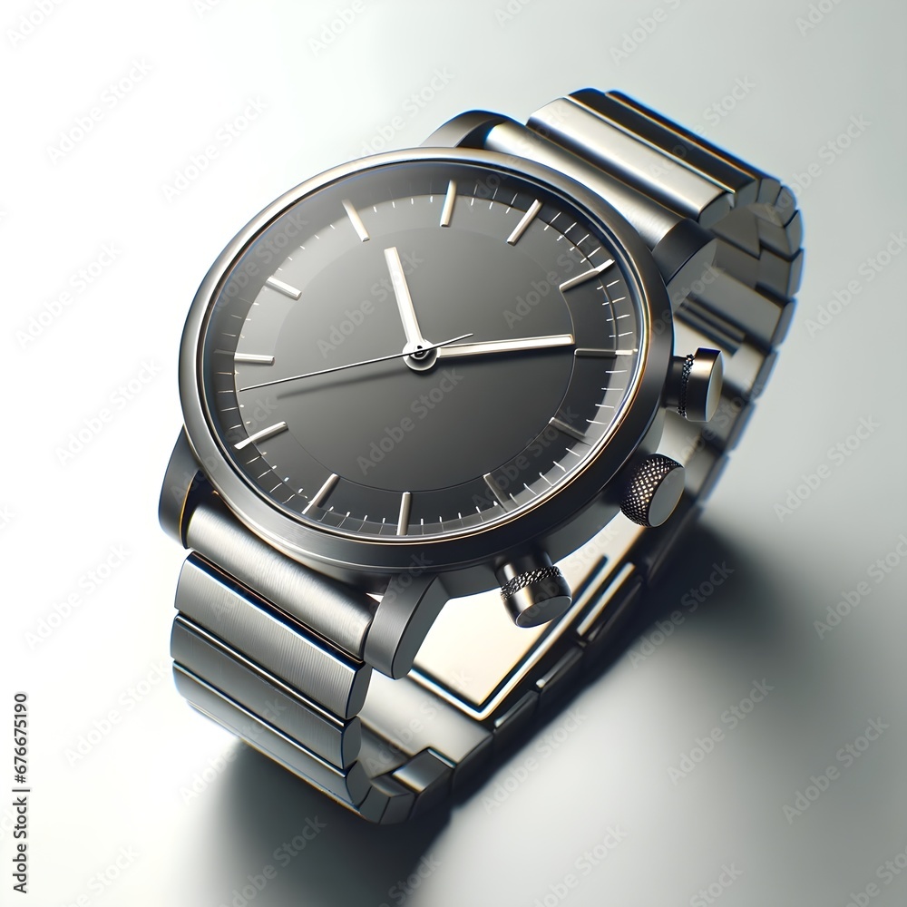 Closeup of modern blank wrist watch concept isolated on clean background