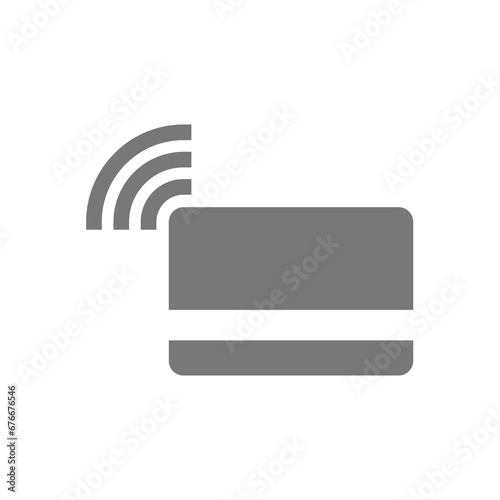Contactless credit or debit card vector icon. NFC or RFID payment symbol.