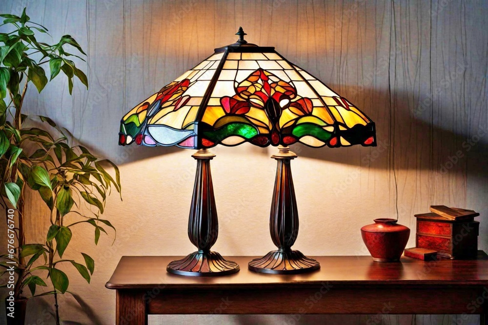 lamp on a table lamp on a table