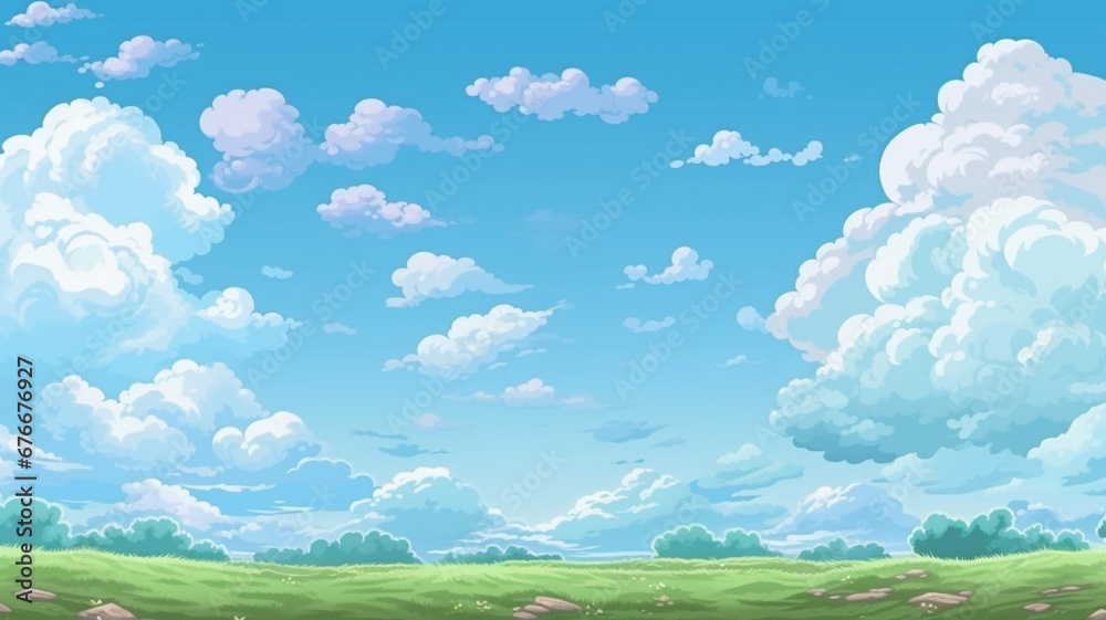 Bombastic Pixel Art Seamless Background with Mountains Bombastic Pixel Art Seamless Background with Mountains