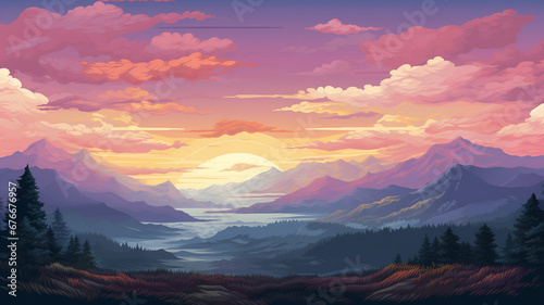 Beautiful Pixel Art Seamless Background
