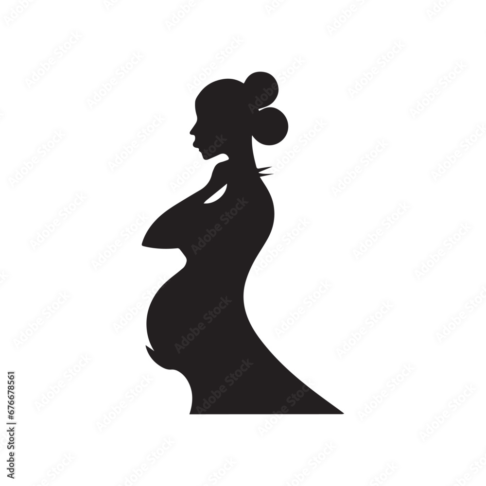 Monochrome Motherhood: Beautiful Silhouettes of Pregnant Women Celebrating the Elegance and Beauty of Expectancy