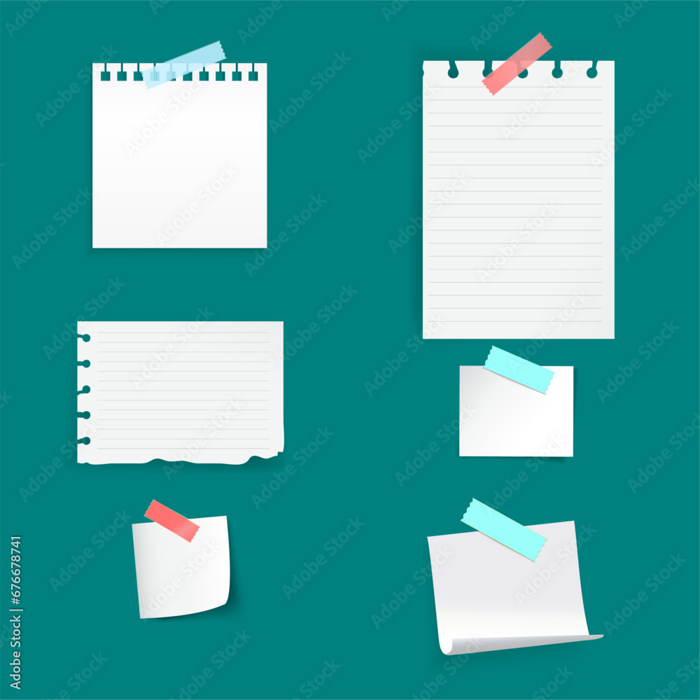 different kinds of note pages vector different kinds of note pages vector