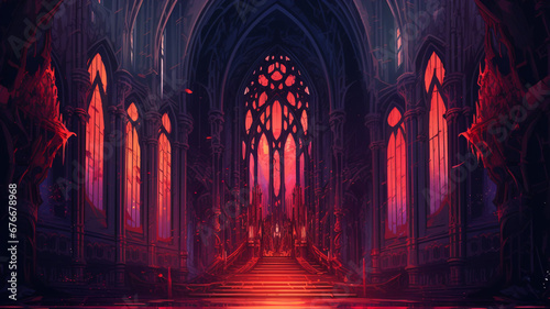Pixel Art Adventure A Towering Cyberpunk Cathedral photo