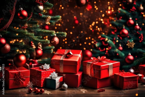 christmas tree and gifts generated by AI technology