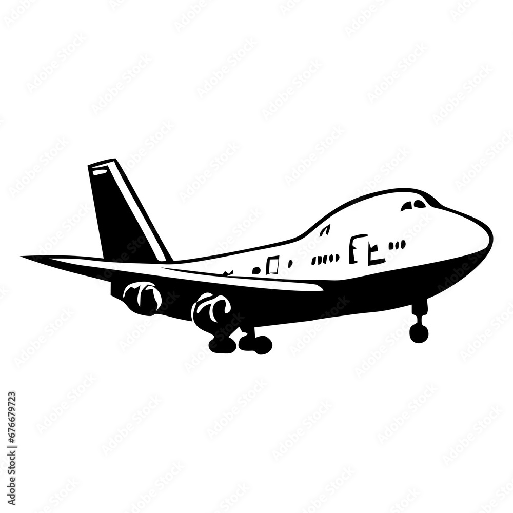 Airplane icon. Flat transportation plane symbol sign. Air fly isolated on the white background. Vector illustration