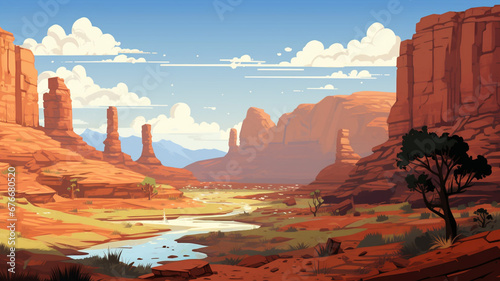 Amazing Pixel Art Landscape A Pixel Art Canyon with Rugged Terrain