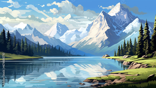 Fantastic Pixel Art Landscape A Pixel Art Mountain Vista