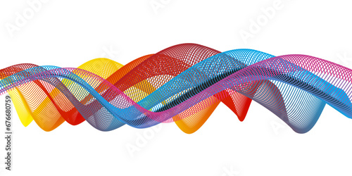 Abstract wave line background with blend tool and colorful design in Adobe Illustrator.