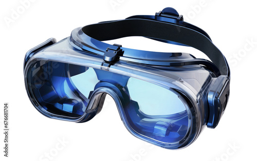 Realistic Enhanced VR Goggles on a Clear Surface or PNG Transparent Background.