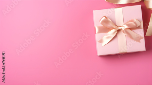 A gift box on pink backdrop © HillTract
