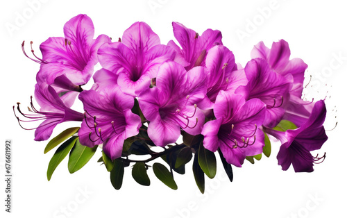 Amethyst Azalea Blossoms on a Clear Surface or PNG Transparent Background.