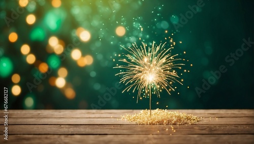 Colorful firework background with bokeh defocused lights and stars Feux d'artifices Angle 13 juillet 2024 Seed of dandelion after rain - green and red


