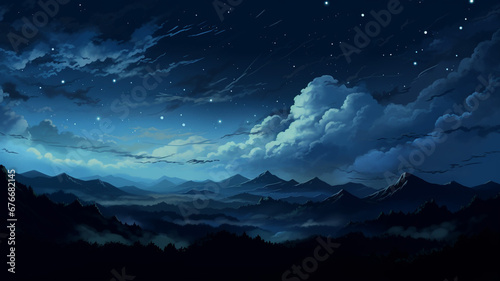 Beautiful Pixel Art Star Sky at Night