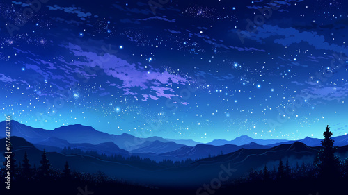 Fantastic Pixel Art Starry Seamless Background Night Sky
