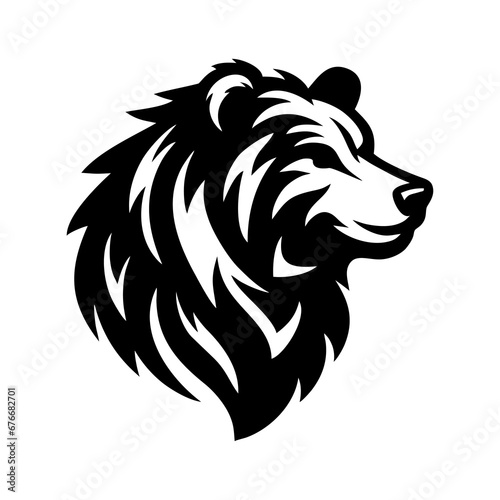 Bear head sketch hand drawn. Wild animals bear icon isolated on white background. Vector illustration